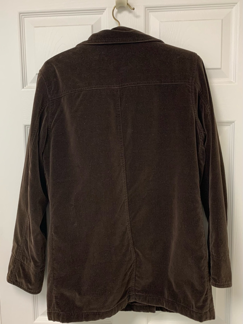 Y2K Express Brown Velvet Double-Breasted Pea Coat - Picture 2 of 10